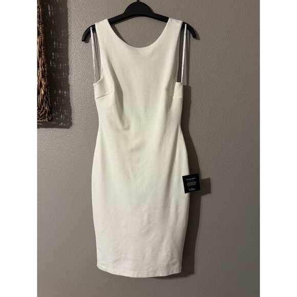 Lulus Sheath Dress M White Backless Stretch Sleeveless LWD NEW - Picture 10 of 12